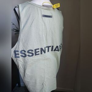 Essentials Cream Tank with Black ESSENTIALS Logo